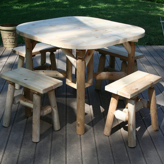 White cedar round dining table