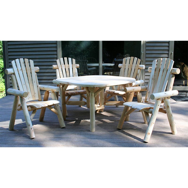 Outdoor cedar table with log legs