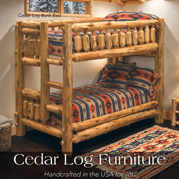 Handcrafted Northern White Cedar bunk bed frame