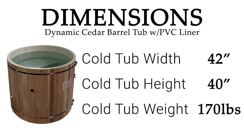 Dynamic Cold Therapy PVC Barrel Cold Plunge filled with water outdoors