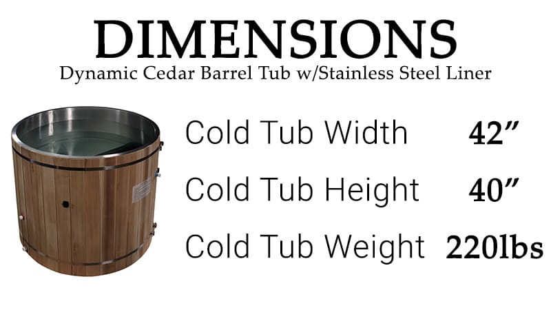 Dynamic Cold Therapy stainless steel cold plunge tub with cedar exterior and built-in step
