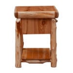 Handcrafted cedar nightstand with one drawer and open shelf