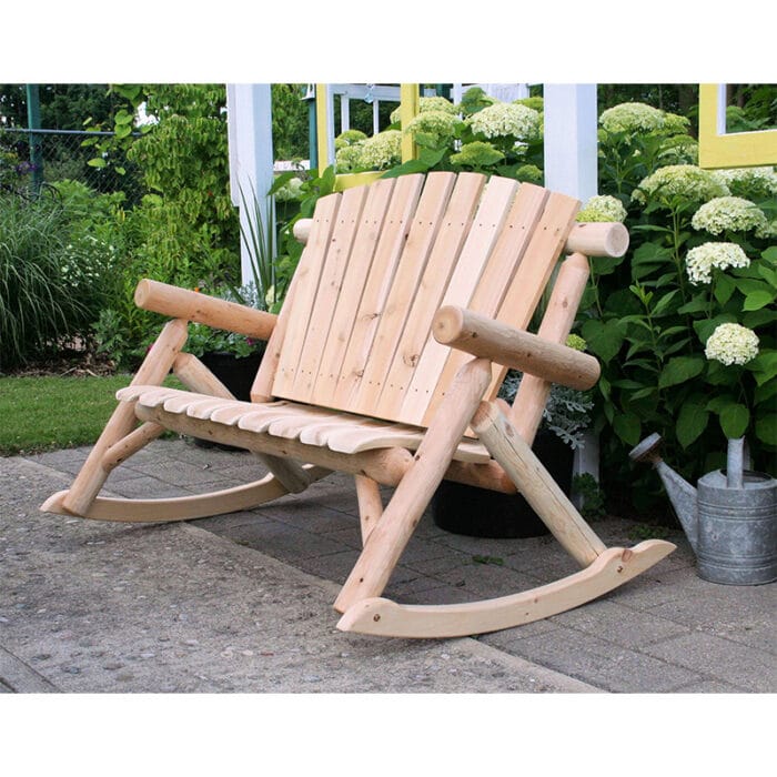 Handcrafted outdoor wood loveseat