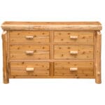 Cedar Log 6 Drawer Dresser – Handcrafted 6 Drawers for Dresser - Image 2