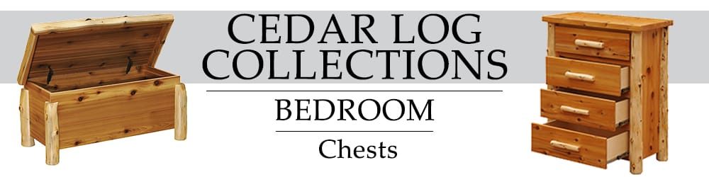 Handcrafted cedar chest with hinged lid in rustic bedroom