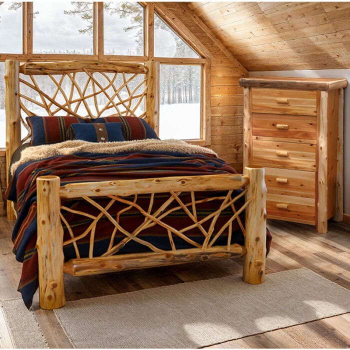 cedar log bed