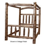 Detail of hand‑peeled cedar logs highlighting natural grain