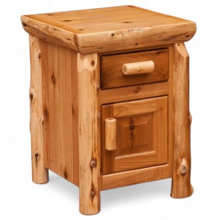 Handcrafted cedar nightstand with fully enclosed cabinet