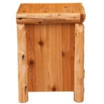Enclosed cedar nightstand with matching log bed