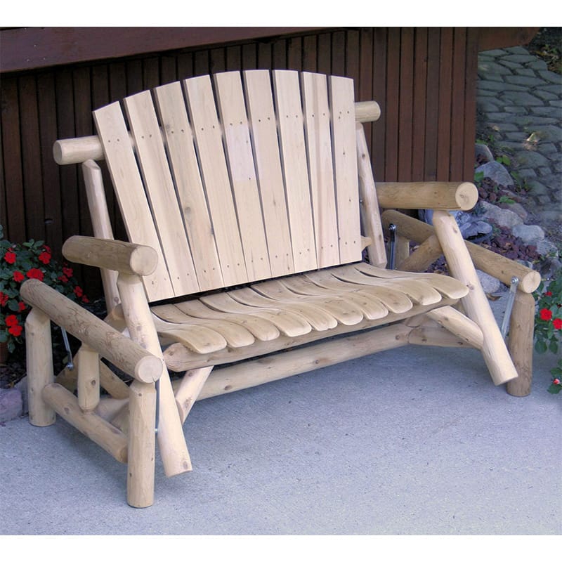 White cedar glider for patio or porch