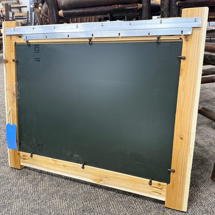 Vertical cedar mirror for cabin or lodge interior