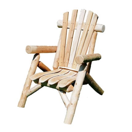 Handcrafted cedar lounge chair front view