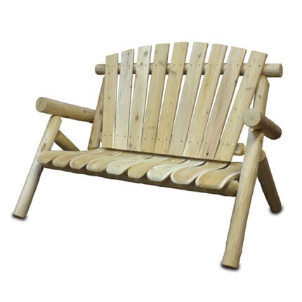 White cedar loveseat for outdoor use