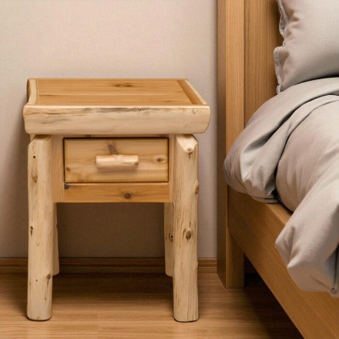 Solid wood nightstand made in Northern Minnesota