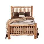 Northern White Cedar wood bed frame with spindle design