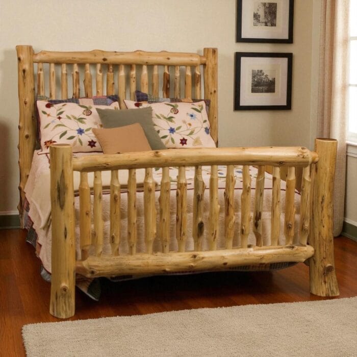Cedar Log Small Spindle Bed made in Northern Minnesota