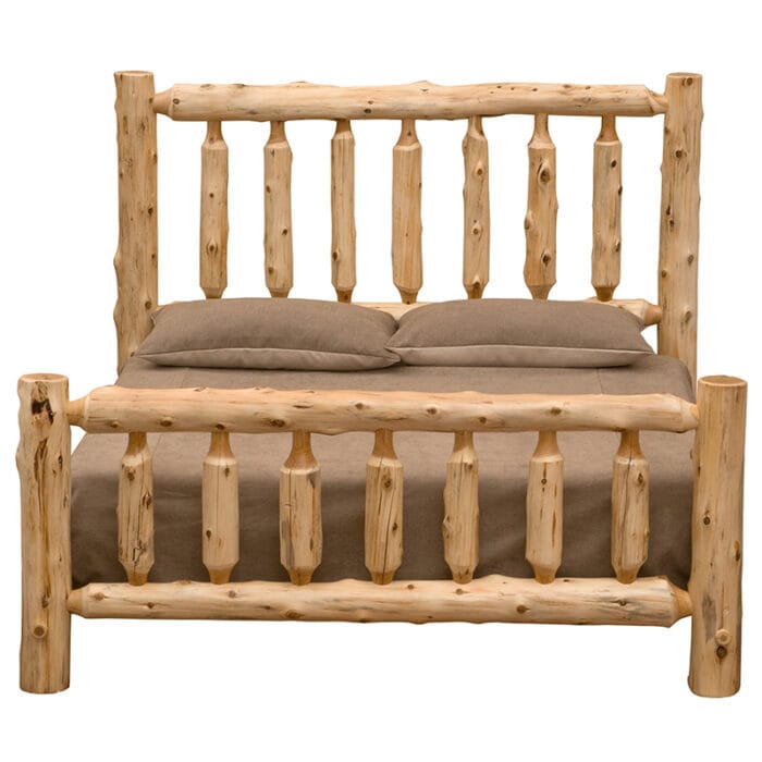 Handcrafted cedar log bed made in Northern Minnesota