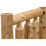Hand-peeled cedar log frame with clear natural finish