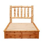 Headboard featuring traditional vertical log spindles