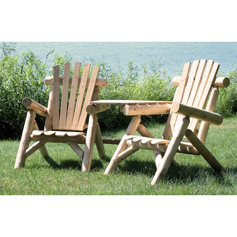 White cedar log chairs for patio