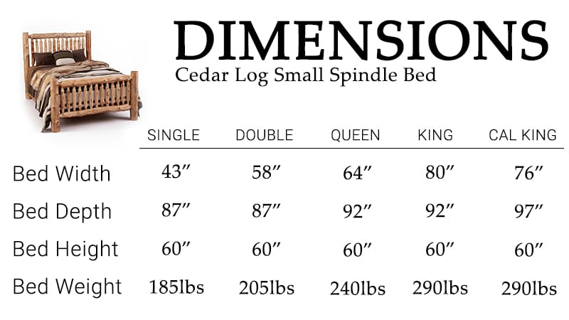 Rustic spindle bed highlighting hand-peeled cedar logs