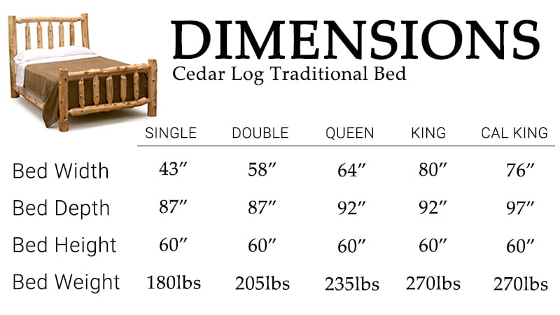 Cedar Log Traditional Bed shown in rustic lodge bedroom