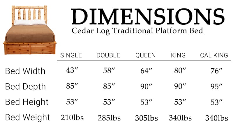 Platform slat system shown with log side rails