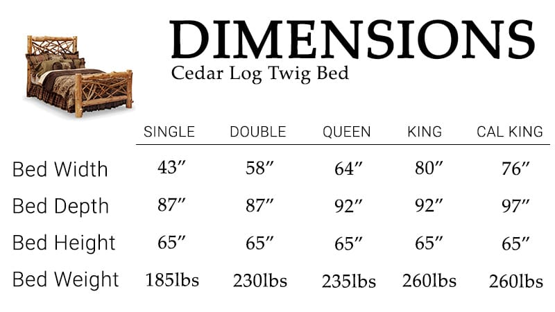 cedar log dimensions