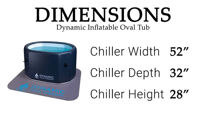 Dynamic Cold Therapy Inflatable oval cold tub inflated and filled for use