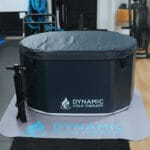 Portable cold plunge tub with manual pump and carry bag