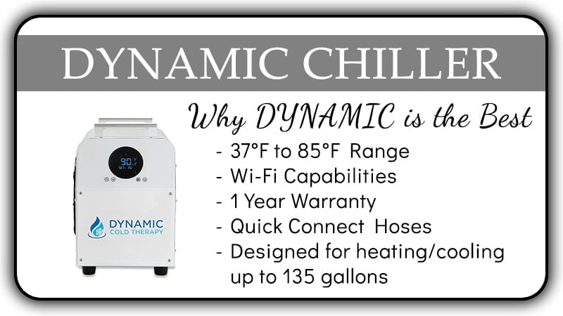 Side view of Premier Edition chiller highlighting quick-connect hoses