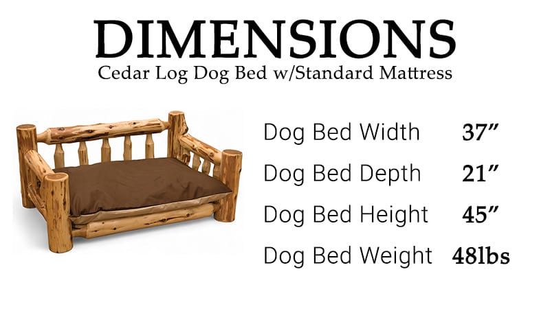 Premium cedar log luxury dog bed in rustic home setting