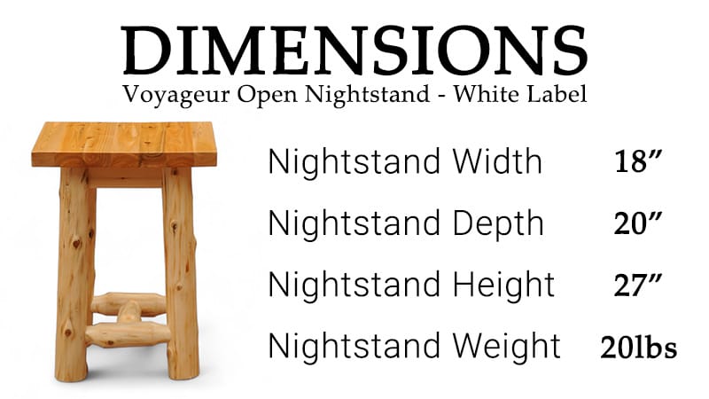 Voyageur Open Nightstand in rustic bedroom setting