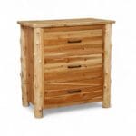Cedar wood 3 drawer chest with natural grain and knots