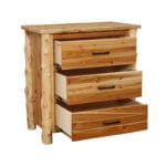 Lodge-style cedar 3 drawer chest with spacious storage drawers