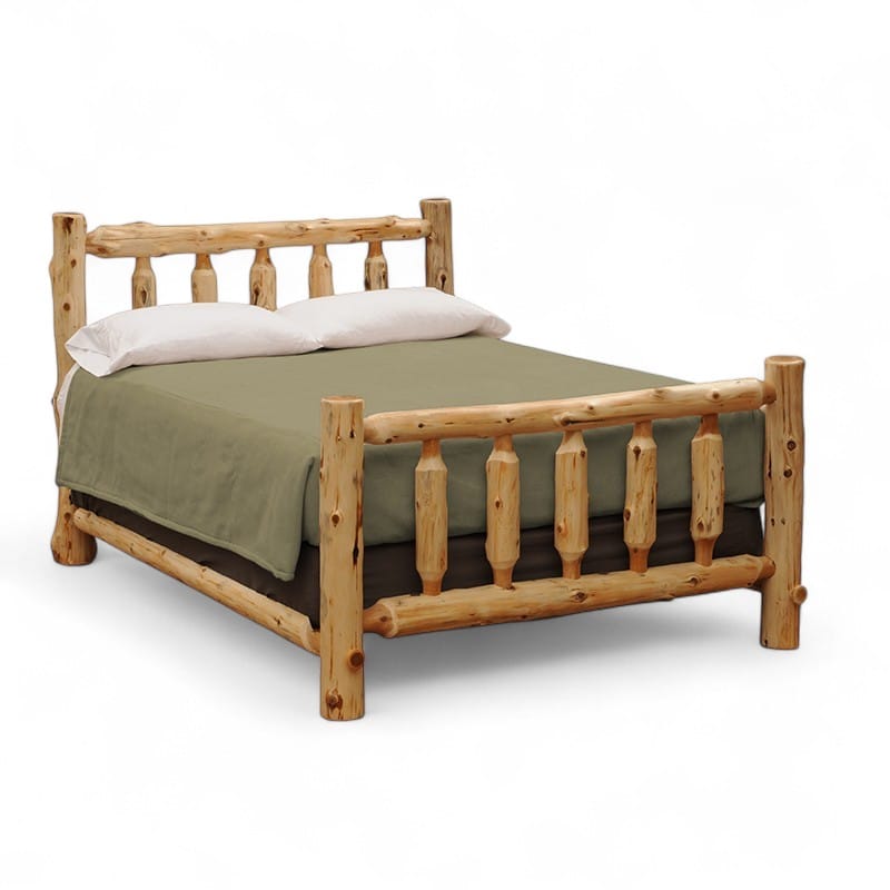 headwaters bed _ main pic _ shadow-Photoroom (1) Handcrafted cedar log headboard with vertical spindles