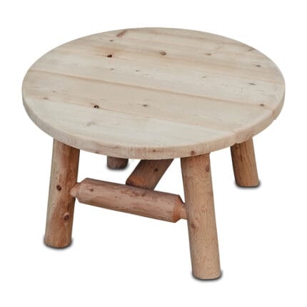 Outdoor coffee table with log base