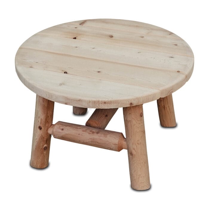 Outdoor coffee table with log base