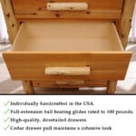 Rustic Voyageur four drawer wooden chest made from solid cedar logs