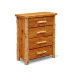 Cedar wooden chest with natural grain and knot details