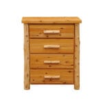 Cabin bedroom featuring the Voyageur cedar wooden chest