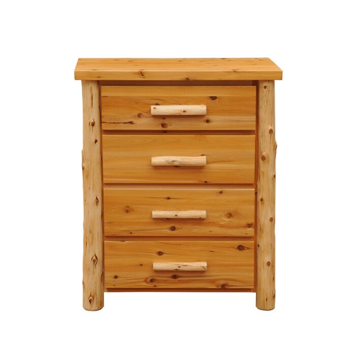 Cabin bedroom featuring the Voyageur cedar wooden chest