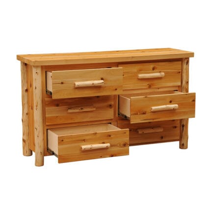Rustic lodge-style solid wood dresser with ample storage