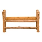 Handcrafted cedar log bench for entryway seating