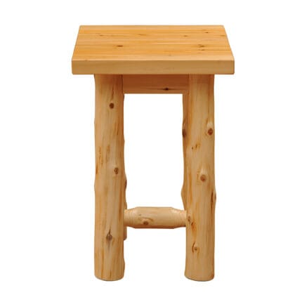 Side profile of rustic vintage nightstand