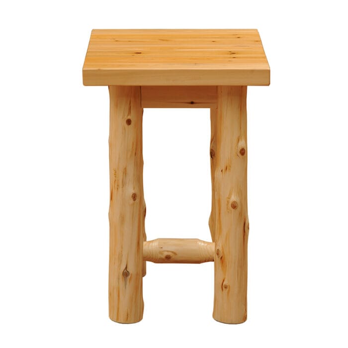 Side profile of rustic vintage nightstand