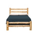 Side view of Northern White Cedar log bed frame
