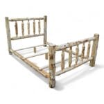 Unassembled Voyageur Traditional Bed log bed frame components
