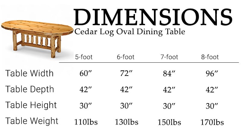 Cedar Log Oval Dining Table in rustic cabin dining room