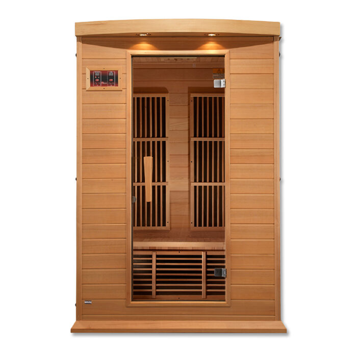 Red light therapy feature in new 2 person indoor infrared sauna buy models